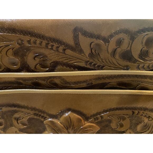 LOPEZ CAMACHO LEATHER HANDBAG, Hand Made In Mexico Indian Flower Excellent Cond - Picture 3 of 13